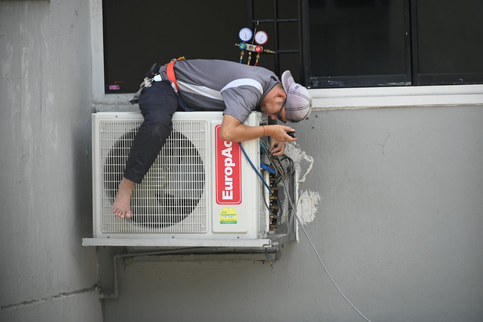 HVAC technician at work