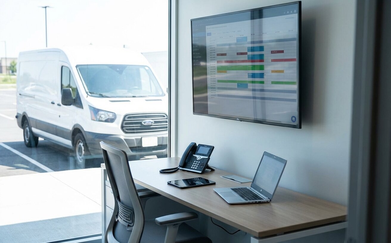 Modern HVAC dispatch office