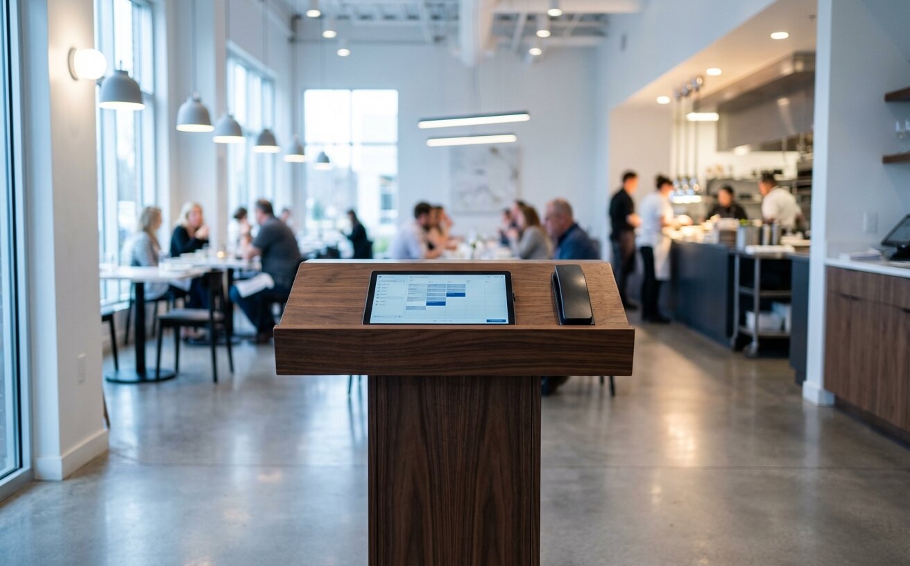 Modern restaurant host stand